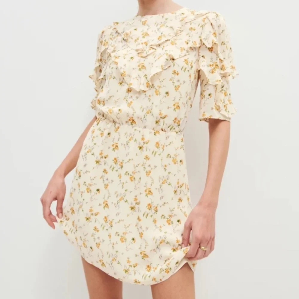 Reformation Malachi Dress Mini Ruffle Mini Dress Size 4